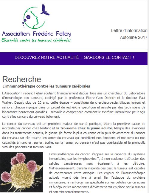 Newsletter – Automne 2017