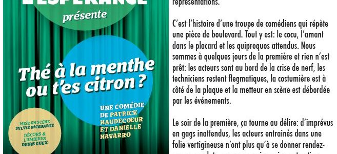 2019 Janvier – « Thé à la menthe ou t’es citron ? »