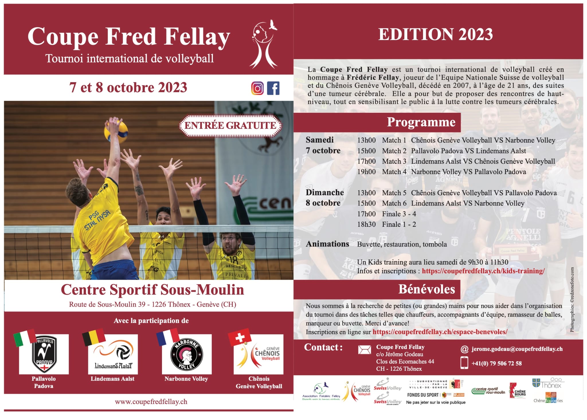 Coupe Fred Fellay 2023 – 7 et 8 octobre 2023